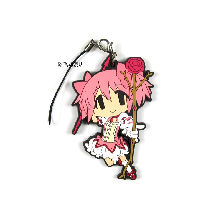 Puella Magi Madoka Magica японский аниме Рисунок резиновый силиконовый чехол-бампер с сладкий запах подвеска на мобильный телефон/брелок для ключей/ремень D134
