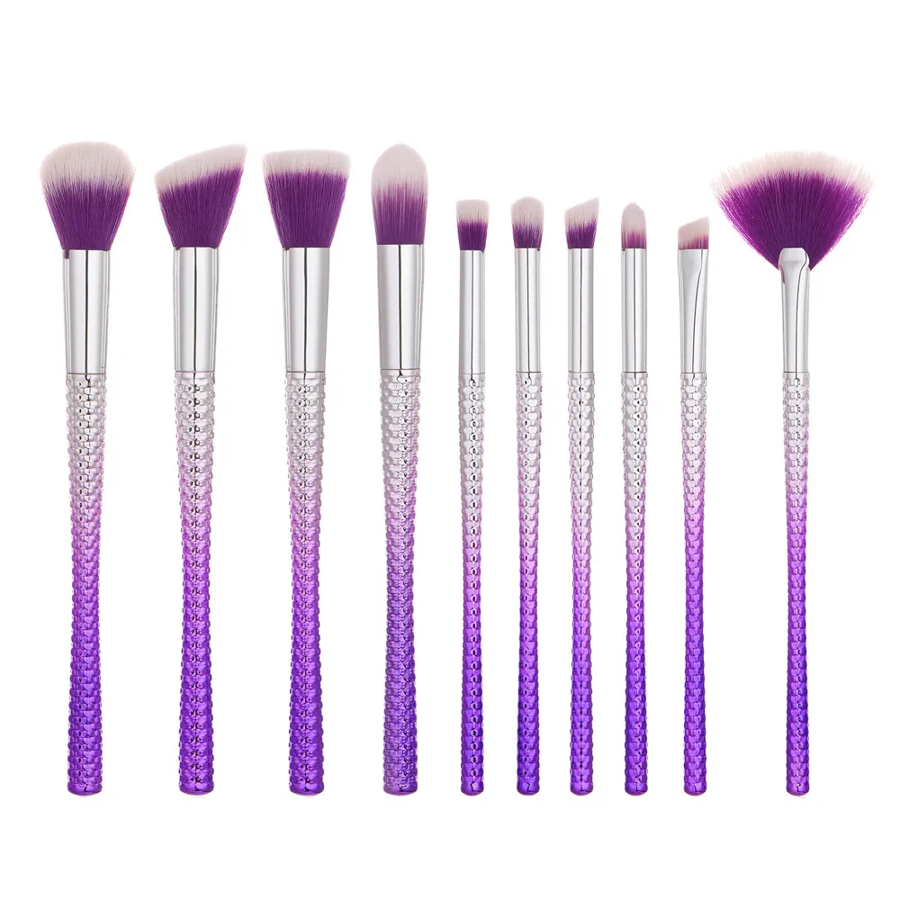 GUJHUI New 10x Pro кисти для макияжа Se нейлоновая основа для волос Пудра Тени для век Тушь для ресниц, кисть для губ инструмент 0926