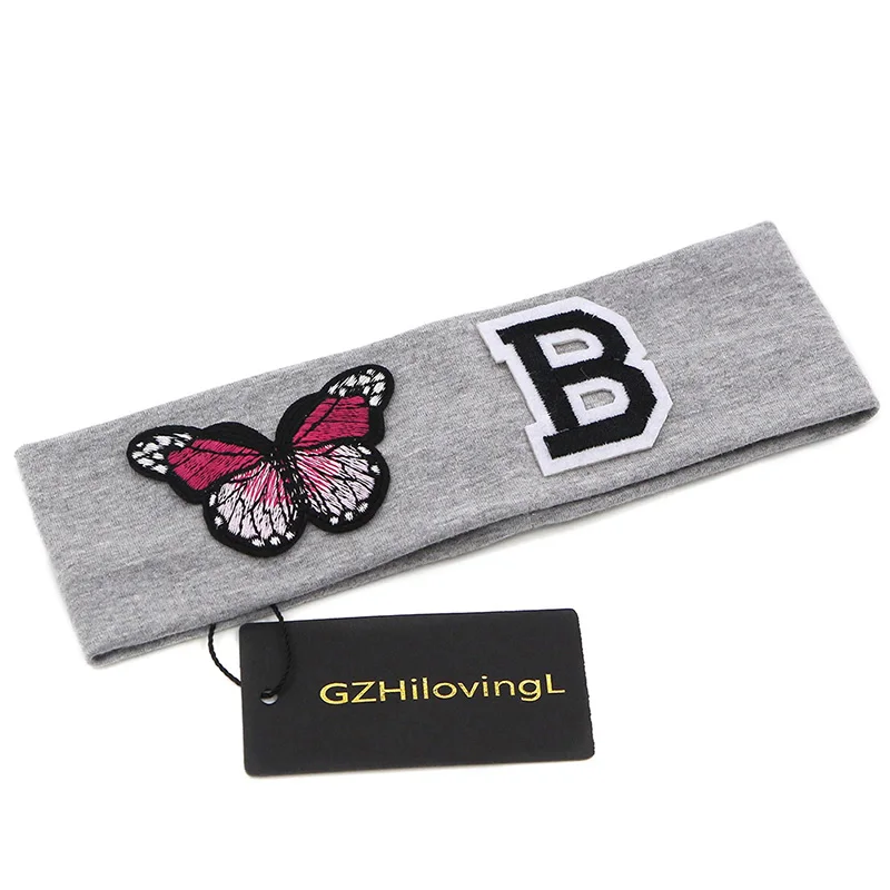 Детские повязки для волос GZHilovingL маленьких девочек на голову с буквами-бабочками