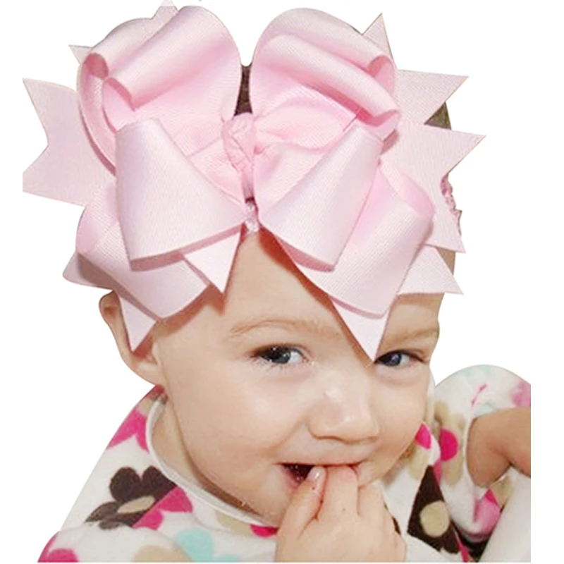 1 шт. детская Цветочная эластичная повязка на голову с большими бантиками для