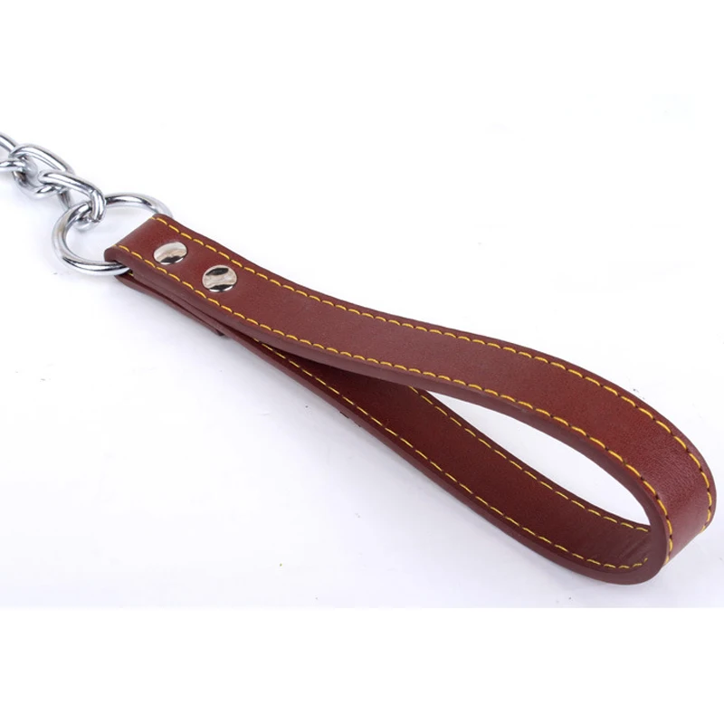 Поводок цепочка для домашних животных железная ручка не кусается металлическая