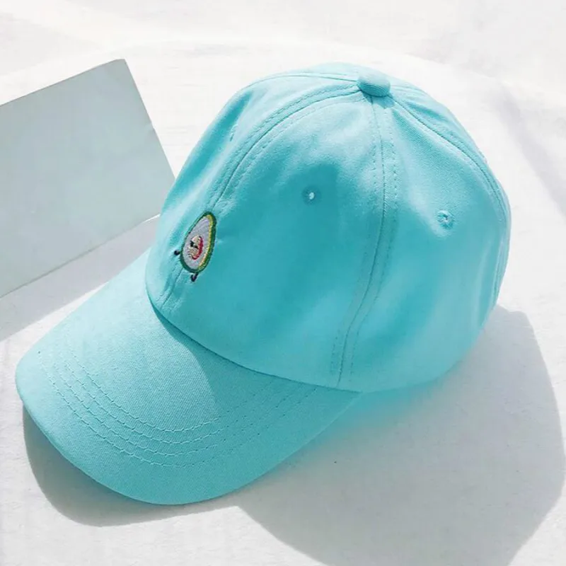 Женская Бейсболка с вышивкой авокадо хлопковая бейсболка фруктами летняя