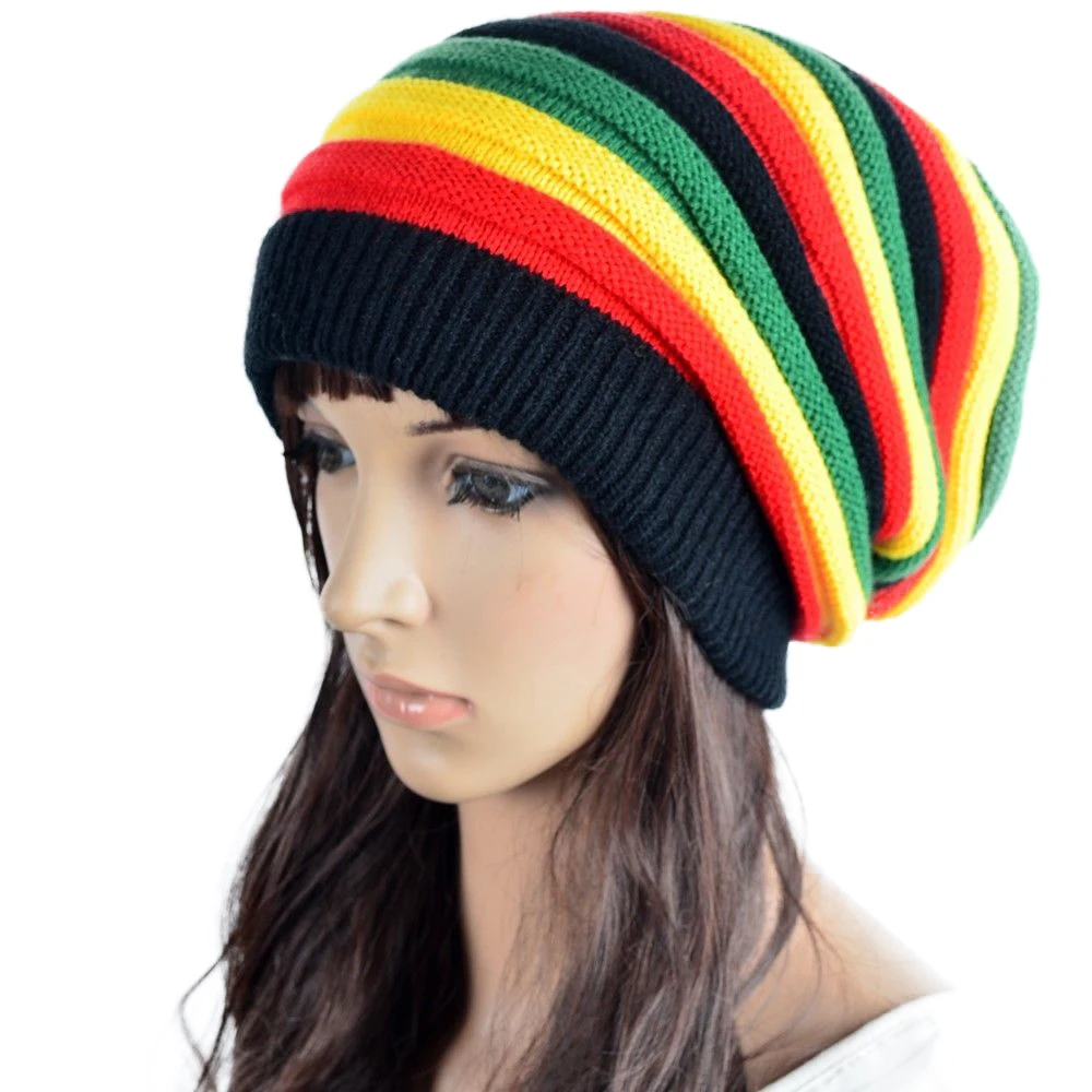 Для женщин Вязание Ямайка раста шапочка Череп Кепки регги шляпа forbusite |