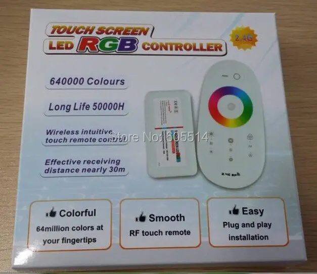 [Seven Neon]Free shipping12V /24V 18A 216watts Wireless 2.4G LED RGB Touch Panel Remote Controller for led strip/module/bulb | Лампы и