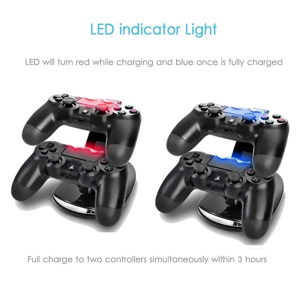 PS4 Controller Charger Ps4 Charging Docking Station LED Light Indicators Bottom PS4/PS4 Slim/PS4 Pro Controll | Электроника