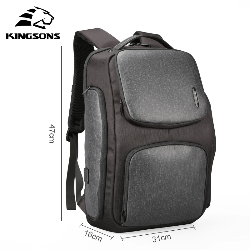 Kingsons обновленный рюкзак с солнечной батареей быстрая зарядка через usb Kanpsack 15 6