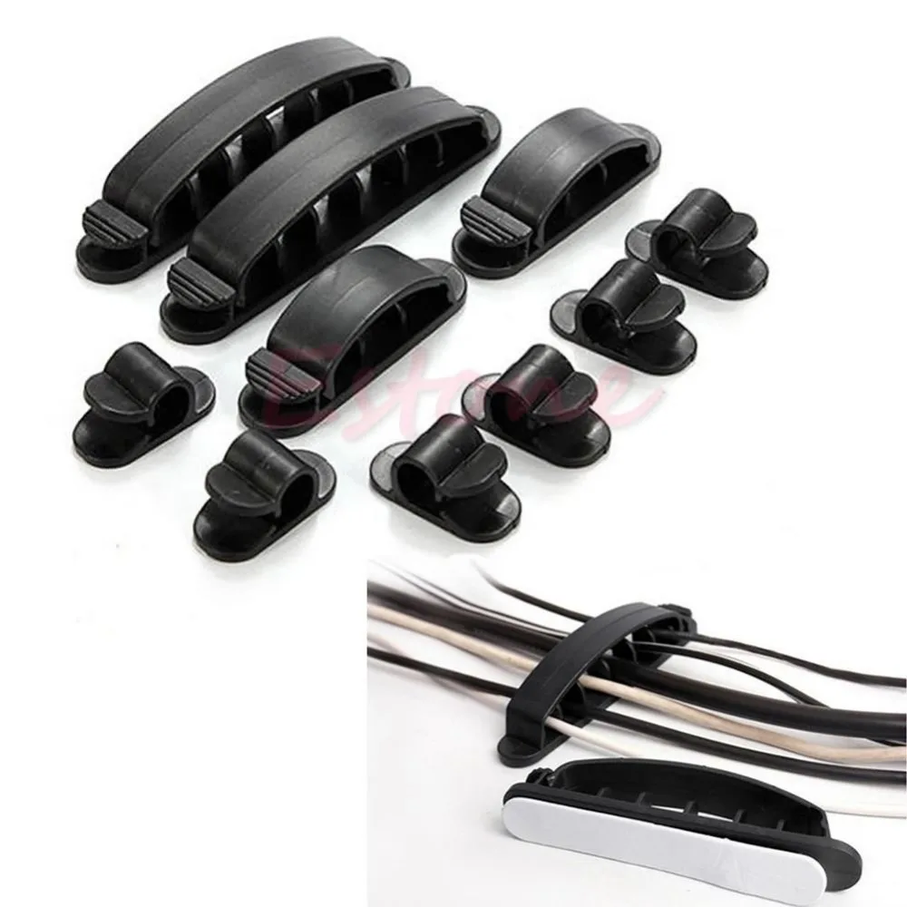 10 шт. Кабельный Шнур провод Органайзер пластиковые зажимы фиксаторы держатель с