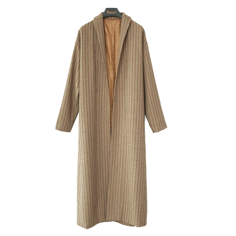 VERRAGEE бренд 2018 Новый осень-зима Для женщин прямые вертикальная полоса кардиган в