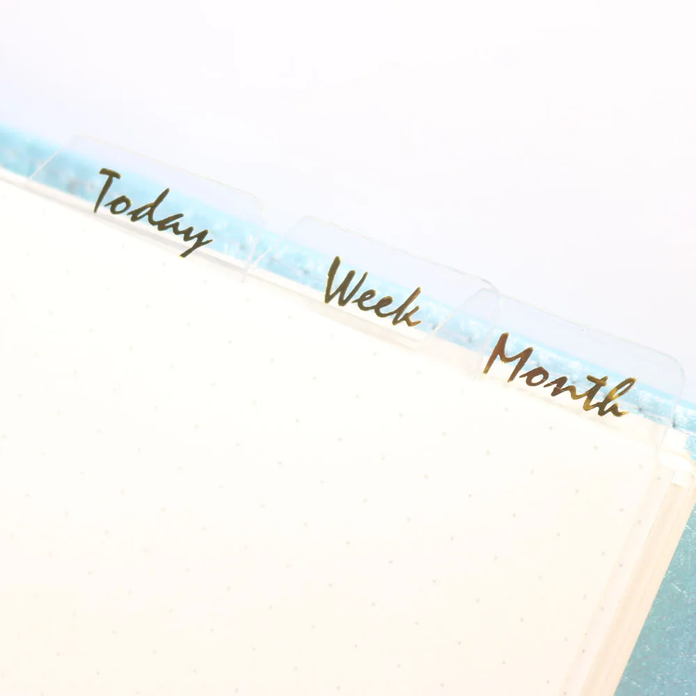 

Domikee cute creative 6 holes binder planner notebook Gold foil index divider bookmark accessories:today weekly monthly A6 3pcs