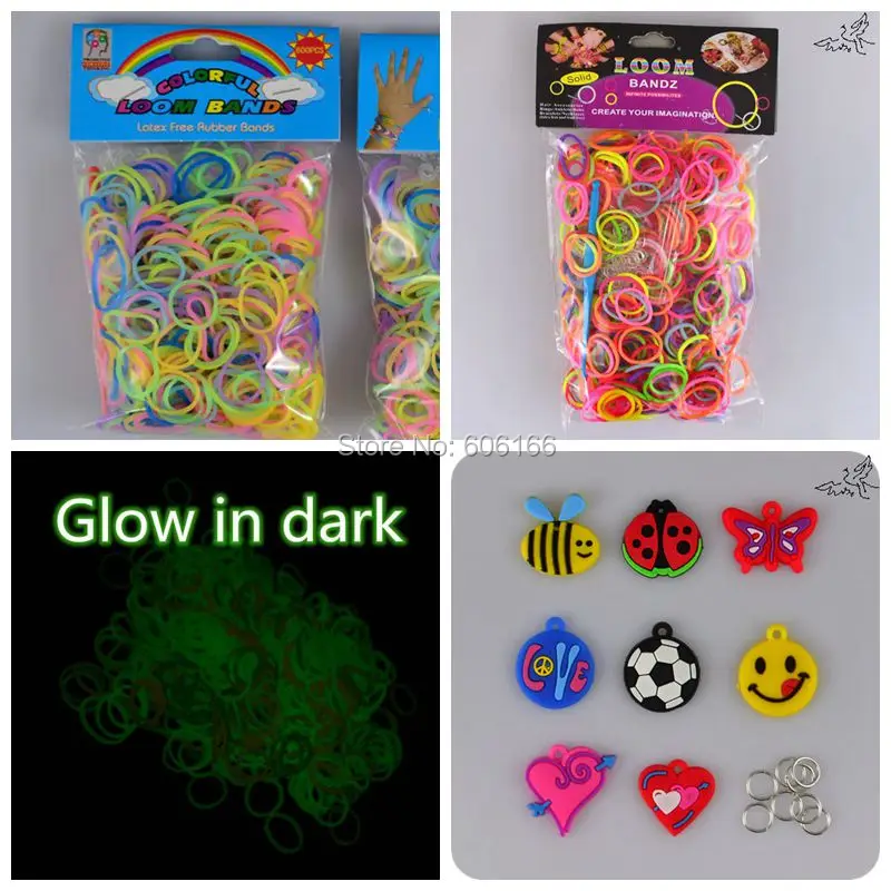 Горячие Красочные Loom резинки с Шарм Подвеска Интимные аксессуары DIY Браслеты