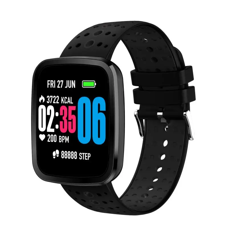 nike black GOLDENSPIKE V6 Смарт часы IP68 Водонепроницаемый Bluetooth SmartWatch монитор сердечного ритма Удаленная камера для iPhone Android телефон - Цвет: nike black