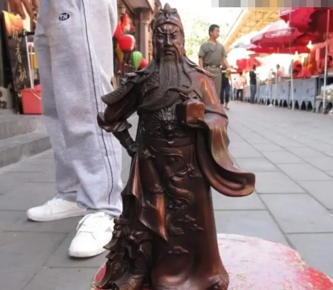 Китайская Статуэтка Бронзовый медный Дракон Guan Gong warrior Hold Sword and Imperial seal | Дом и сад