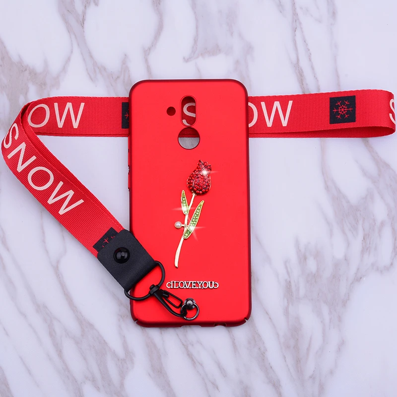 P20 Pro P30 Lite Case Wrist strap Hard Matte For Huawei P Smart Z 2019 Y9 Y5 Y6 Y7 2018 Honor 10 9 8A 8X 7X 8C 7A Cover | Мобильные