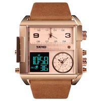 personality square dial men fashionbusiness quartz watch multi function luminous waterproof dual display watch