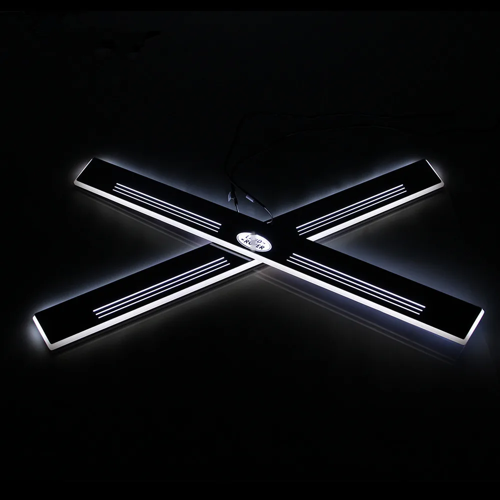 COOL !!! CUSTOM LED dynamicly moving car accessories door sill scuff plate welcome pedal threshold For Landrover Discovery 4 | Автомобили