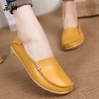 Туфли женские из натуральной кожи, без застежки, лоферы, повседневная обувь, плоская подошва, оксфорды, мягкие мокасины, большие размеры