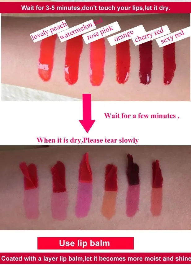 Соблазнительная маска для татуировки 6 шт. длинная прочная водостойкая Помада