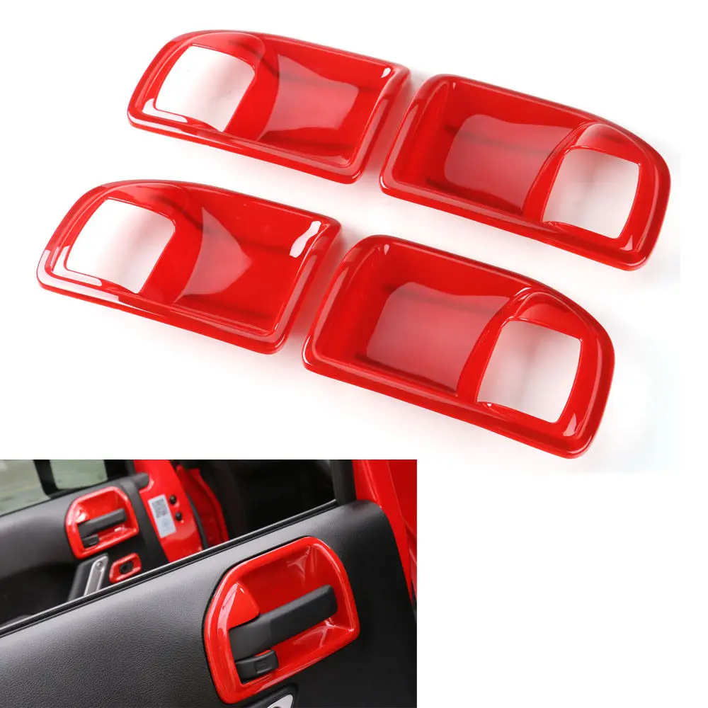 BBQ@FUKA Gold/Red/Black 4x Car Inner Handle Bowls Cover Trim Frame Styling Sticker Fit For Jeep Wrangler 2011-2016 4 Doors | Автомобили и