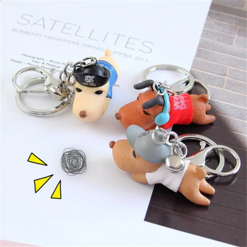 Cartoon Puppy Bell 3D Stereo Doll Keychain Pendant plush toys keychain ladies car bag Christmas birthday gift | Игрушки и хобби