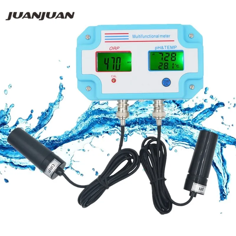 

Digital LCD Multiparameter 2 in 1 pH/ORP Water Detector Multi-parameterTri-Meter Multi-function Water Quality Monitor