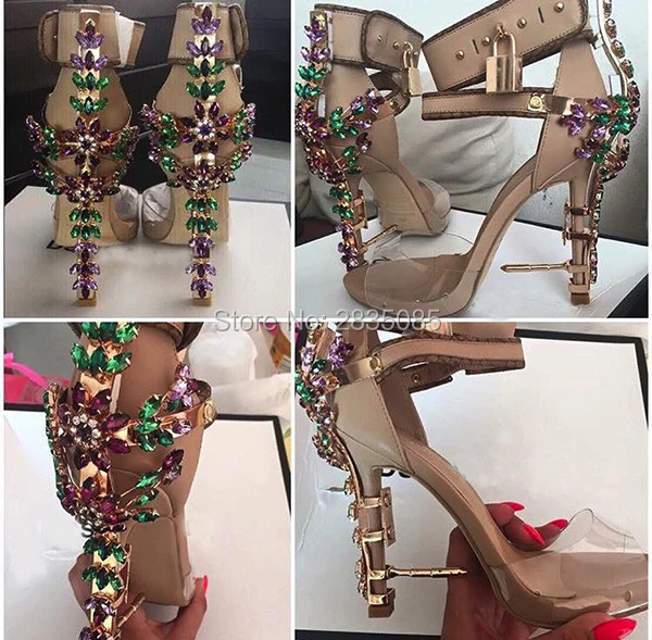 Дизайнерская обувь женские роскошные сандалии гладиаторы с драгоценными