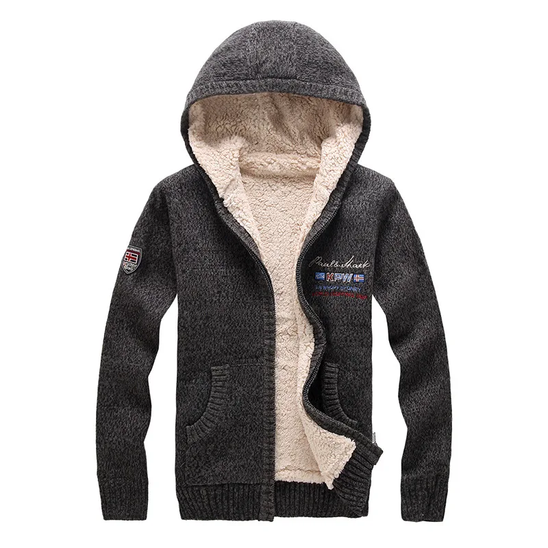 2016 шерстяной и хлопковый кардиган мужской зимний толстый бархатный теплый