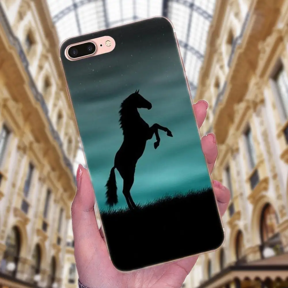 Чехлы из ТПУ для Apple iPhone X XS Max XR 4 4S 5 5C 5S SE 6 6S 7 8 Plus с изображением животных Running Horse