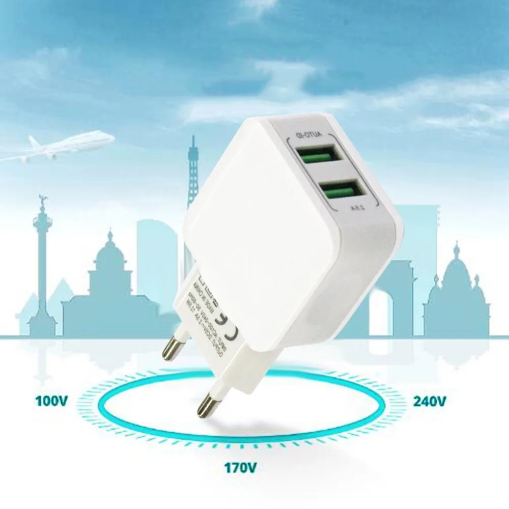 Стильный 2USB Quick Charge 12 5 W 2.5A защитное зарядное устройство для iPhone быстрой зарядки