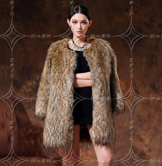 Женская мода зимние теплые элегантные толстые имитация искусственной норки Мех