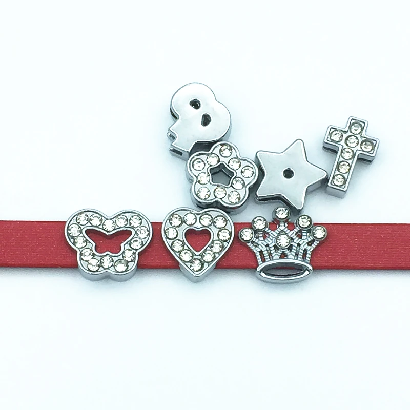 New arrivals mix style clear rhinestone slide charms fit 8mm Wristbands Belts key chain DIY accessory wholesales free shipping | Украшения