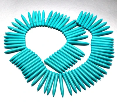 MediumTurquoise 20 шт 20~ 50 мм натуральный Howlite свободные каменные бусы ожерелье Висячие Подвески пряди формы Клыка окрашенные для самостоятельного изготовления ювелирных изделий - Цвет: MediumTurquoise