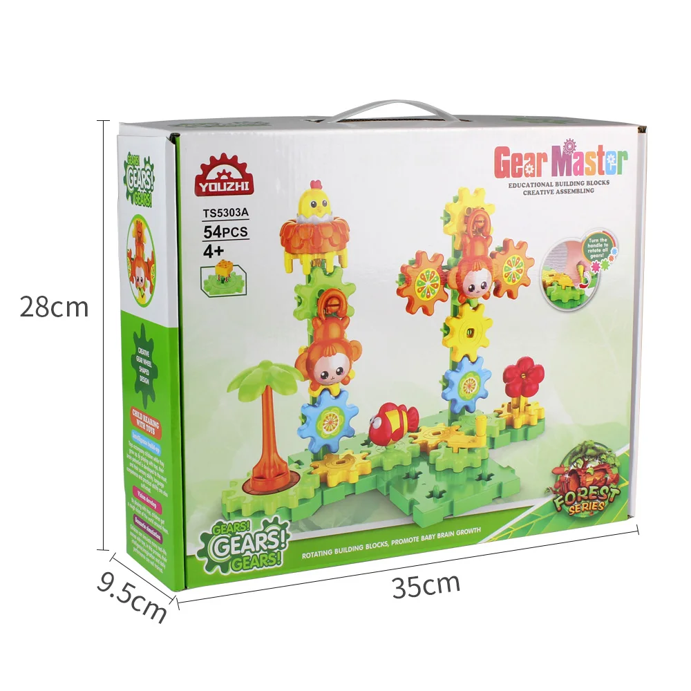 54 шт. зубчатых колес Строительный набор образовательные строительные блоки