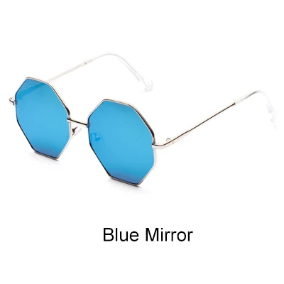 Blue Mirror Ralferty, трендовые шестигранные солнцезащитные очки, женские солнцезащитные очки, UV400, очки, нестандартные, восьмиугольные, солнцезащитные очки,, lunette soleil femme W047 - Цвет линз: Blue Mirror