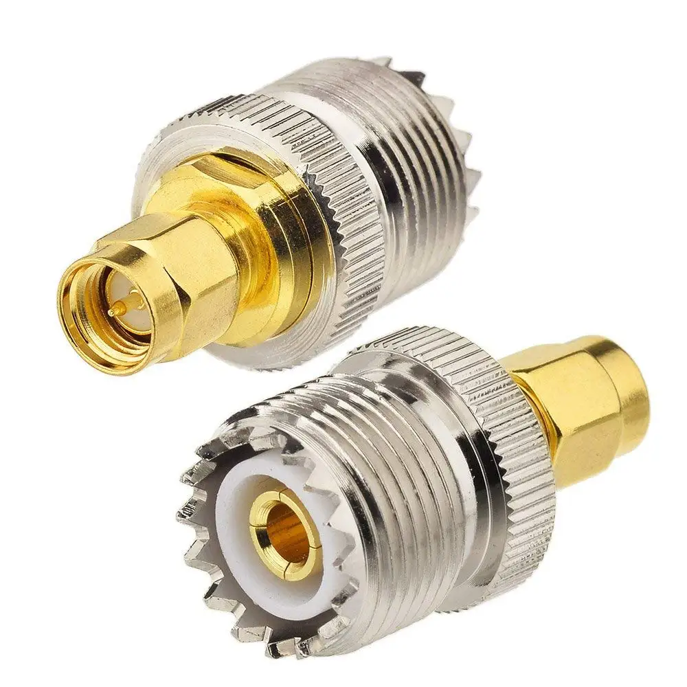 2 шт UHF Женский на SMA мужской радиочастотный коаксиальный адаптер УВЧ