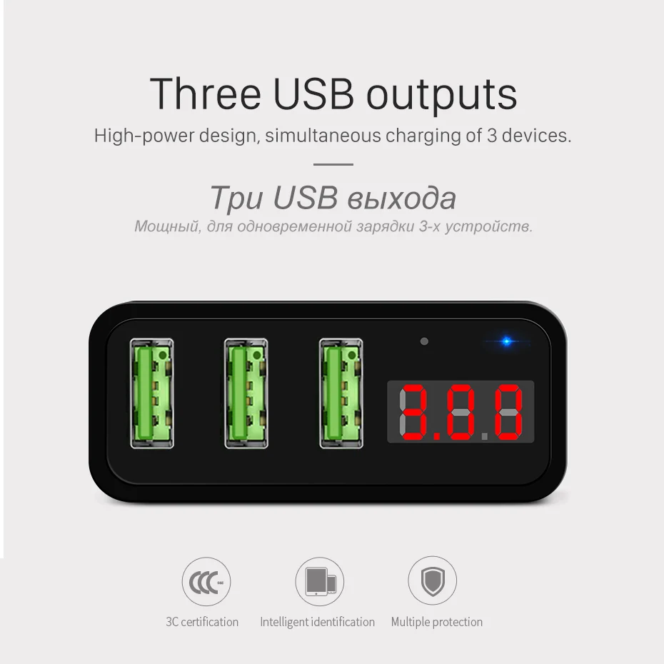 HOCO USB зарядное устройство 5 в 3 А 2/3 порты Быстрая зарядка США ЕС Вилка питания