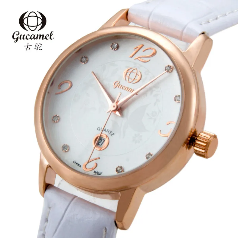 GUCAMEL Новые Дамские Кварцевые часы заводские модные водонепроницаемые кварцевые