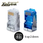 Разъем xintylink rj45 cat6 для сетевого кабеля ethernet 8P8C rg45, экранированный синий stp rg rj 45 jack, Разъем cat 6, модульный, 50 шт.