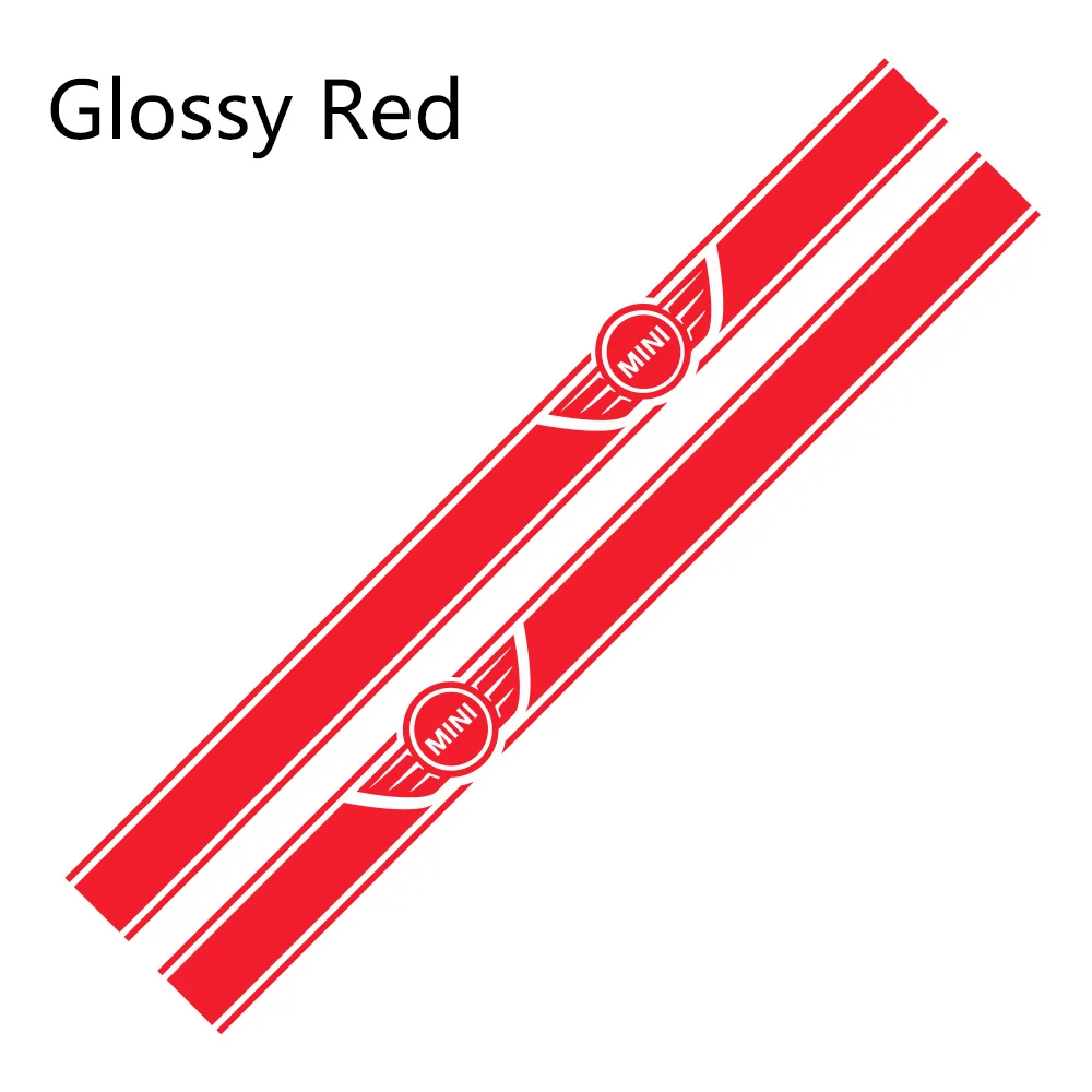 Glossy Red 2 шт. автомобиль длинные штаны с полосками, Стикеры для Mini Cooper R56 R57 R58 R50 R52 R53 R59 R61 Countryman R60 F60 F55 F56 F54 аксессуары «сделай сам» - Color Name: Glossy Red