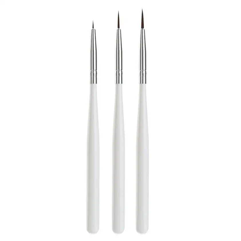 High Quality 3pcs/set Nail Art Decorations Brush Tools Professional Painting Pen For False Tips UV Gel Polish | Красота и здоровье