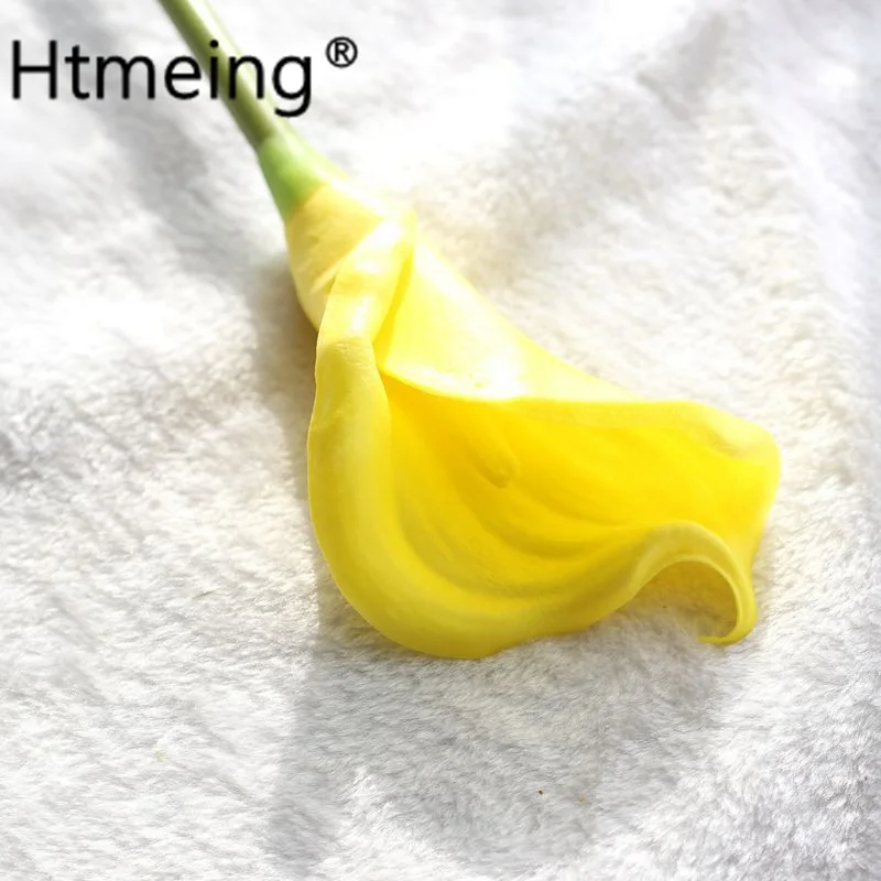 yellow 5 шт./партия искусственная Калла Лилия Цветы Свадебный букет настоящий сенсорный Калла лилии поддельные искусственные шелковые цветы для Гавайских Вечерние - Цвет: yellow