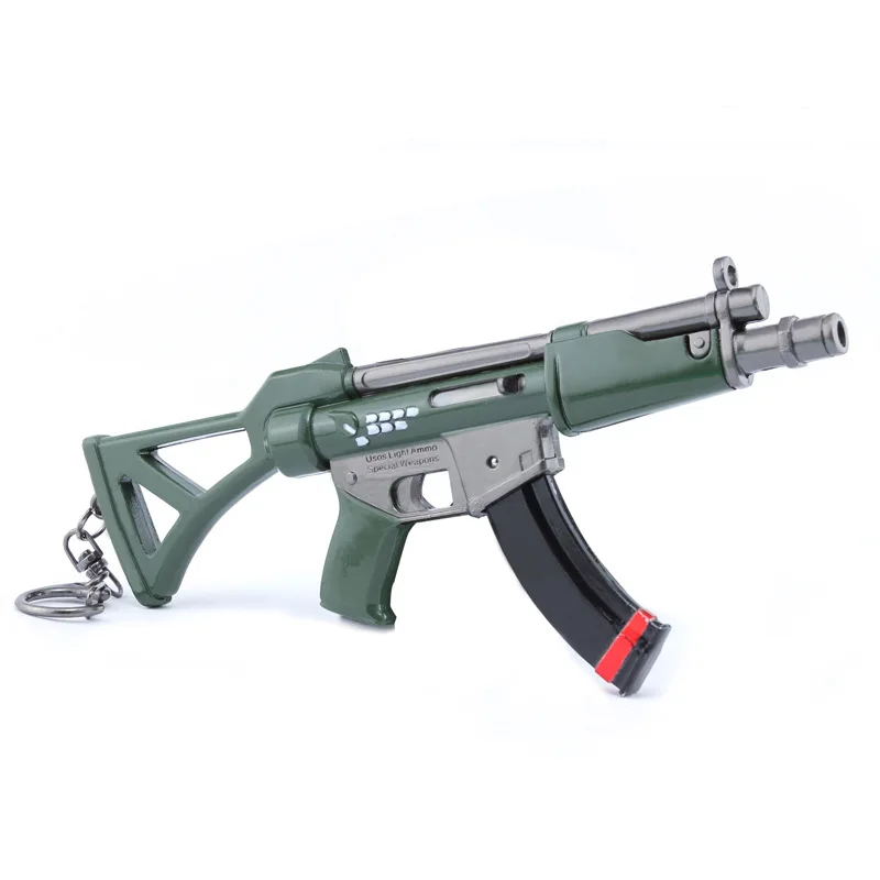 MP5 Битва королевская игра пистолет Модель ключ Chian сплав брелок в виде оружия кольцо брелок - Цвет: MP5