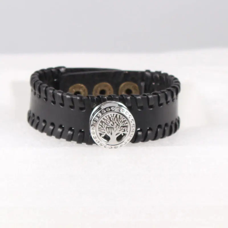 Стразы волны океана (20 мм) с кнопками кожаный браслет ароматерапия/эфирный