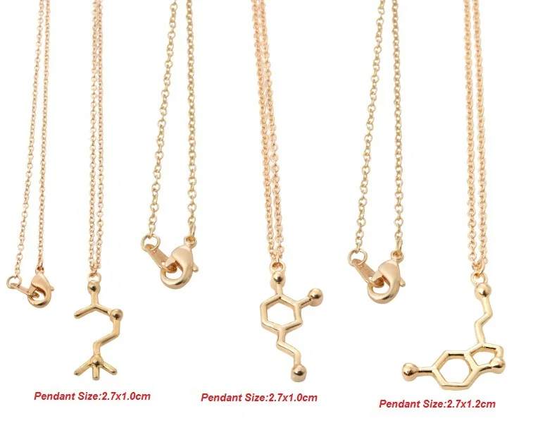 Модное ожерелье с подвеской допамина золотого цвета 2016 научное химической