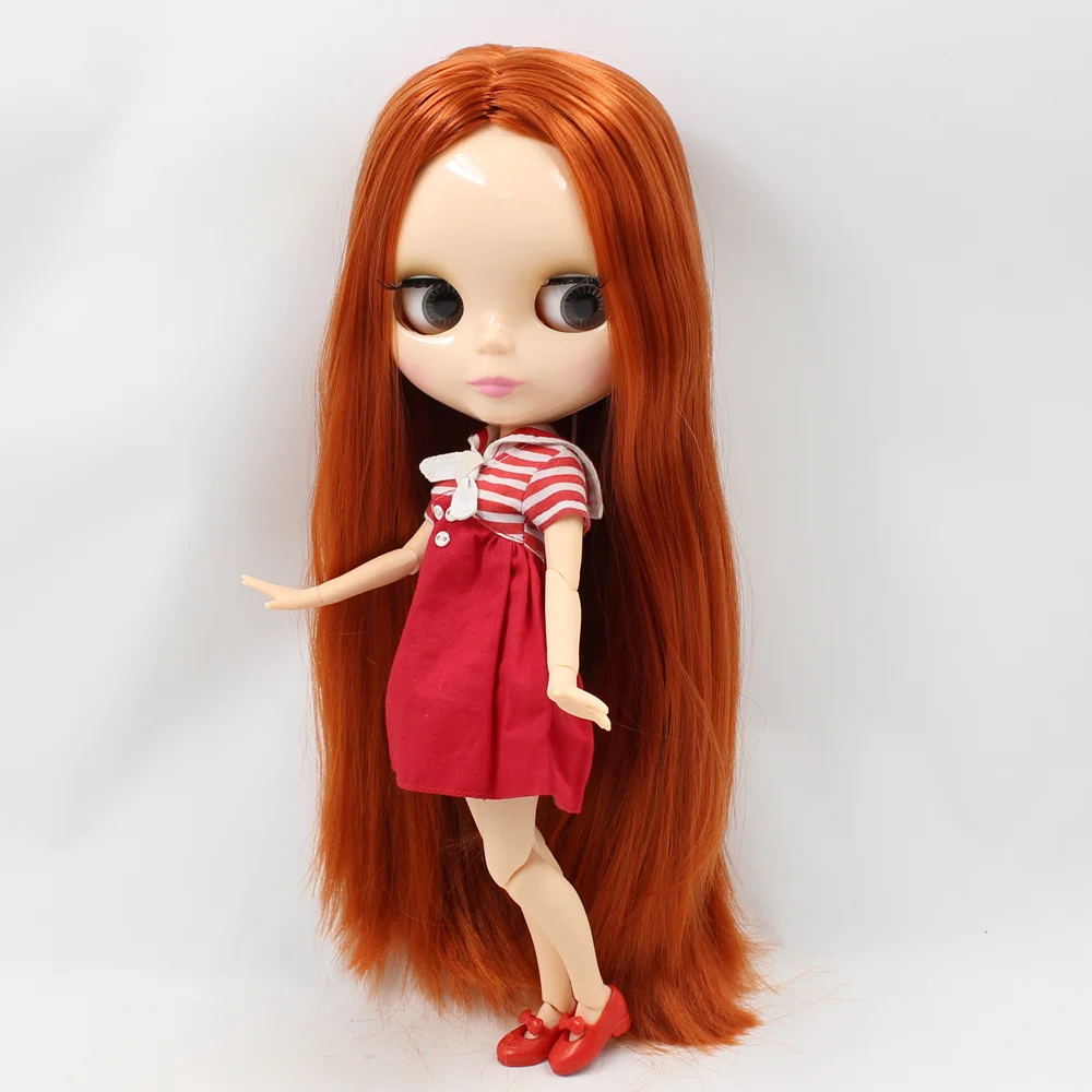 Кукла Blyth шарнирная с прямыми красными и коричневыми волосами 30 см | Игрушки хобби