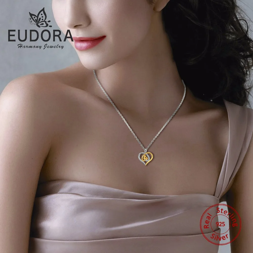 Ожерелье с подвеской в виде сердца из серебра 925 пробы|mother and child jewelry|heart pendant