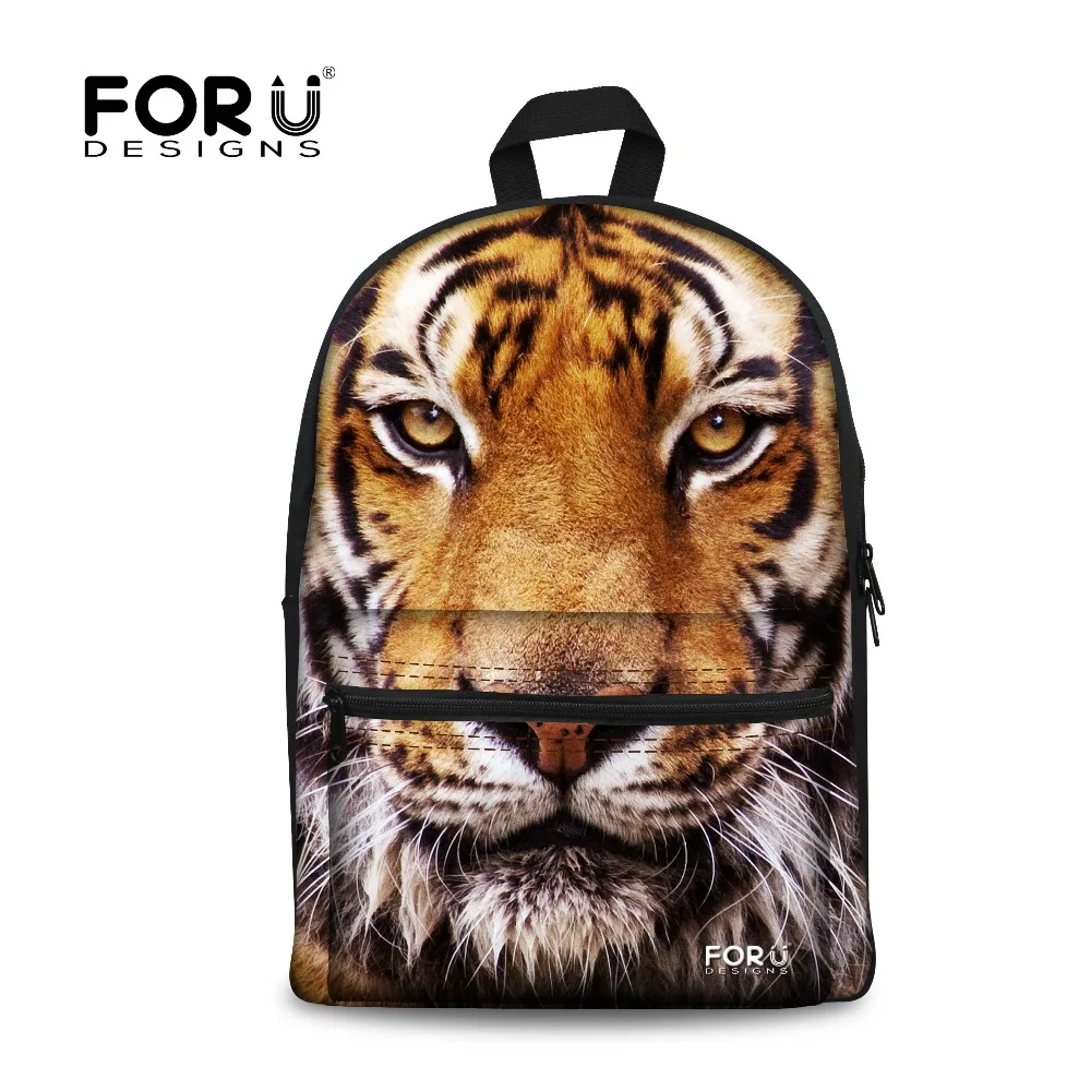 FORUDESIGNS/крутой рюкзак для мальчиков с 3D принтом головы белого тигра ноутбука