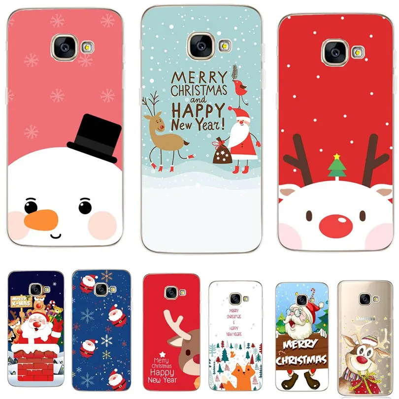 Чехол с надписью &quotMerry Christmas&quot чехлы для Samsung Galaxy A3 A5 2017 A8 Plus A7 2018 S8 S9