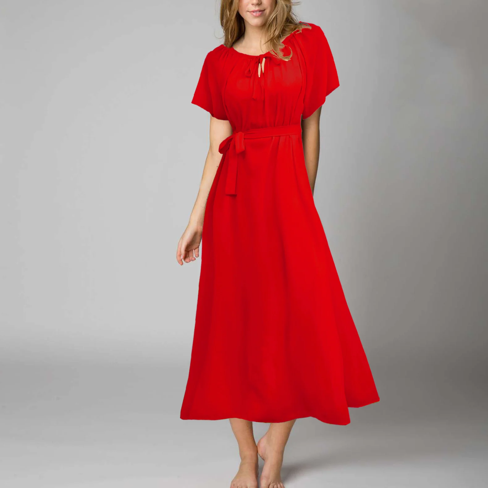 Платье женское шифоновое повседневное пляжное 2019 платье-туника M ~ 4XL с коротким