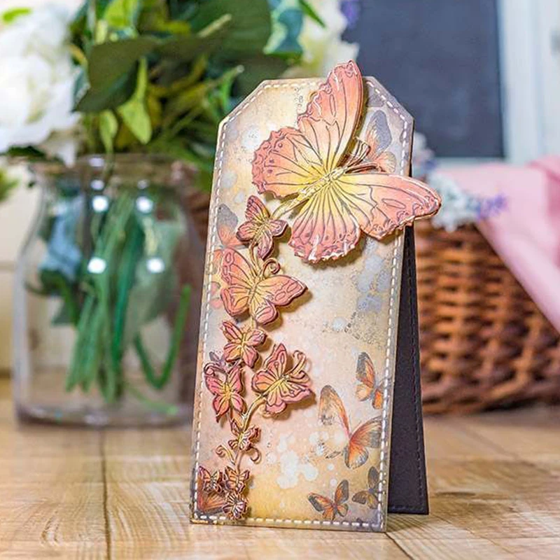 Бабочка Орнамент металлические режущие штампы трафарет для DIY Скрапбукинг