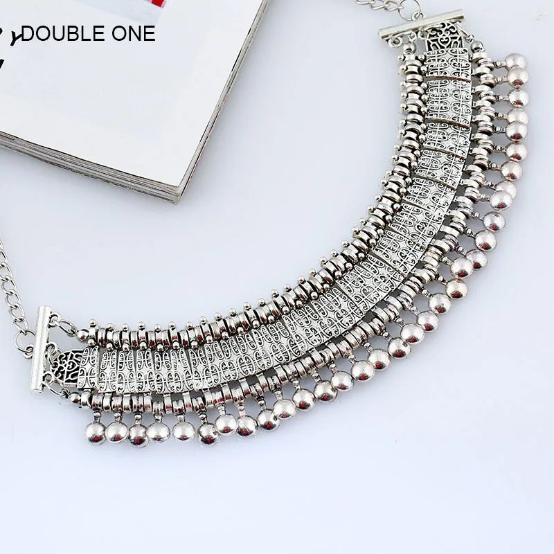 2017 богемное винтажное колье для женщин массивное большое античное Золотое и